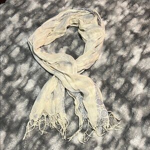Elegant Cream and Blue Scarf